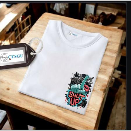 Erkek Ön Baskili T-shirt Plus Model